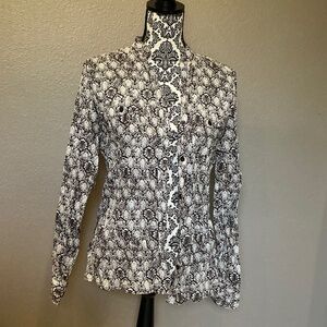Dockers Brown and White Women's Blouse Size Large